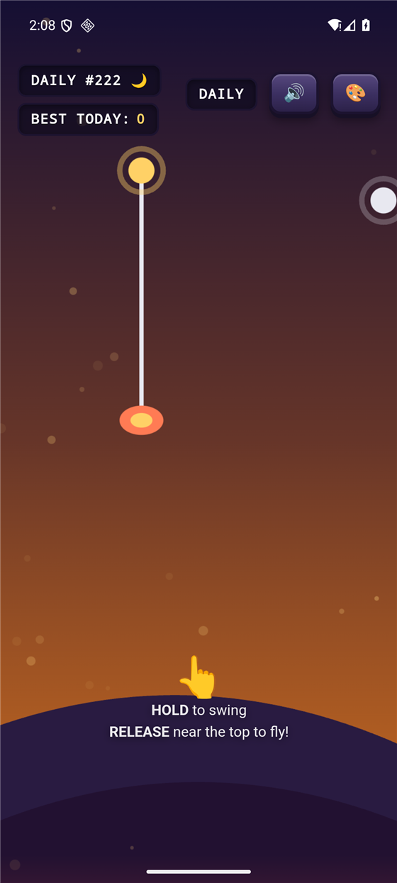 The HOOKED tutorial hint on a first run