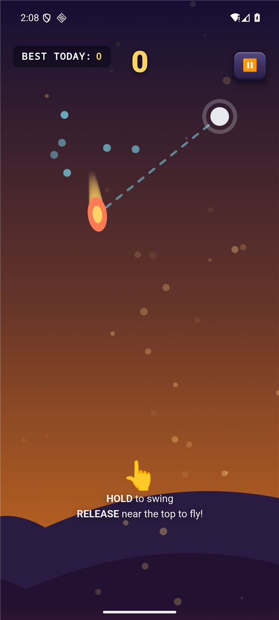 A swing in progress during a HOOKED run