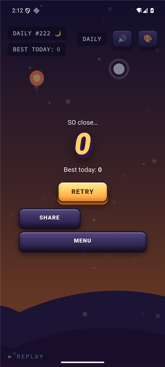 The HOOKED end of run screen